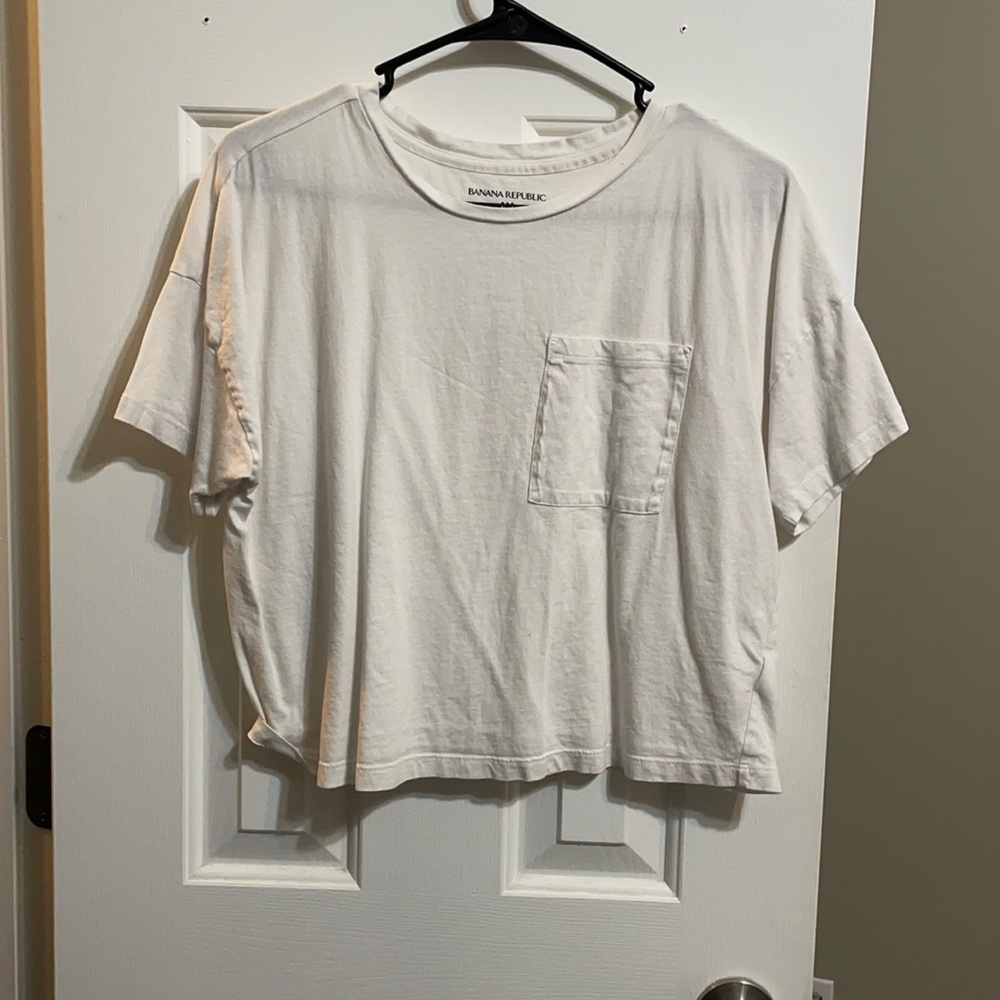 Banana Republic white crop